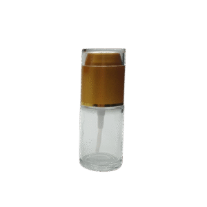 Flacon lotion 30ml en verre transparent bouchon doré