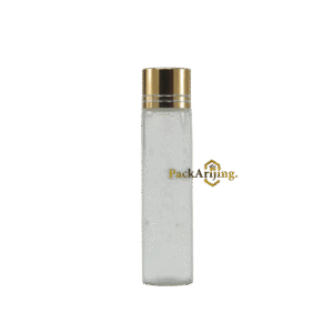 Flacon en verre transparent bouchon doré pour dragée ou serghina