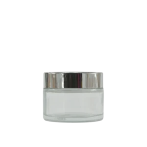 pot en verre transparent cap argenté 50g