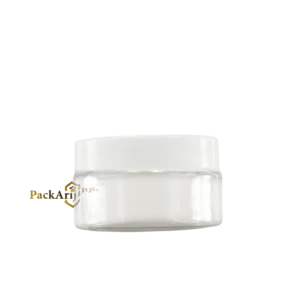 pot plastique transparent cap blanc 100g