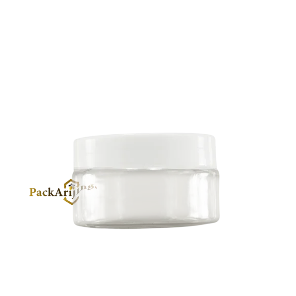 pot plastique transparent cap blanc 100g