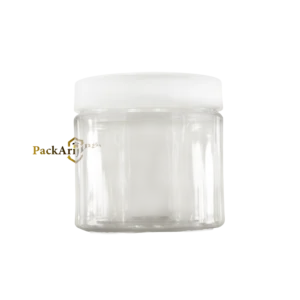 pot plastique transparent cap blanc 200g