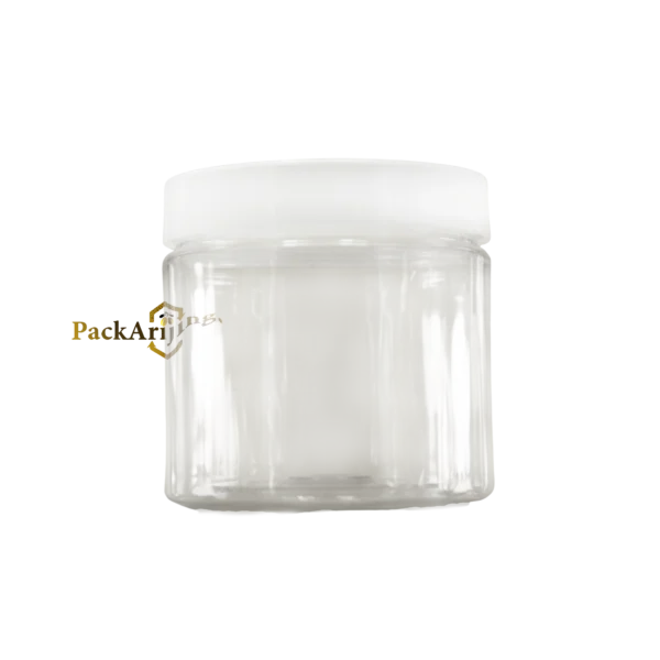 pot plastique transparent cap blanc 200g