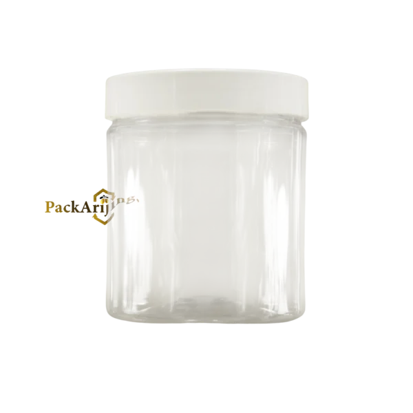 pot plastique transparent cap blanc 250g